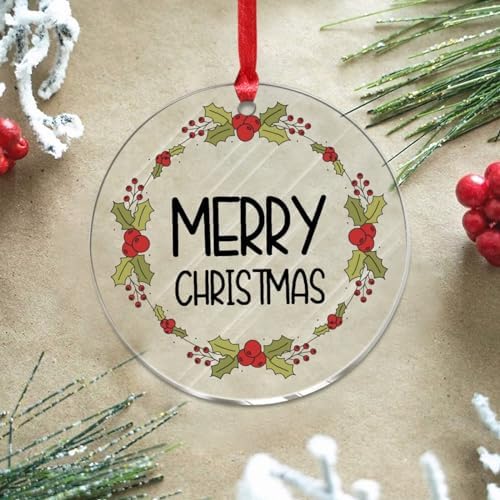 3 Inch Clear Acrylic Christmas Ornaments 2023 Hanging Decor