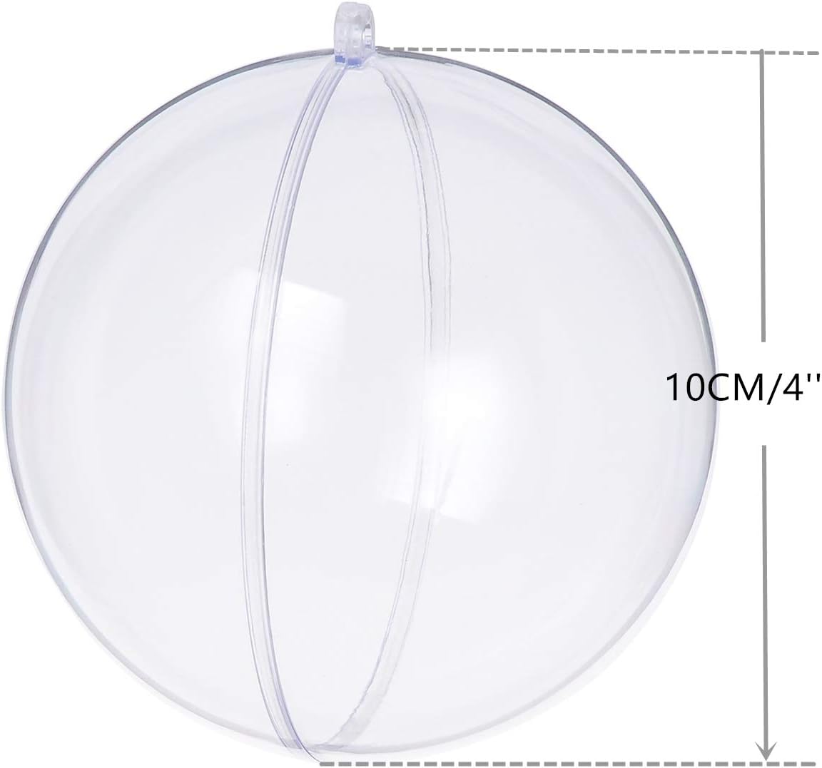KENAST Clear Fillable Ornaments Ball 6pcs 100mm DIY Decor