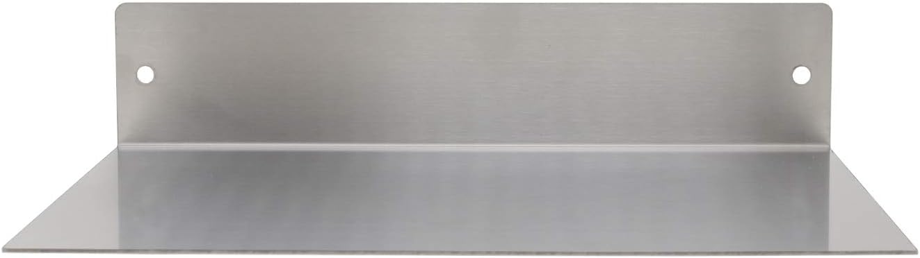 Buhbo Mitus Floating Shelf Wall Mounted 8x12 Brushed Stainless Steel