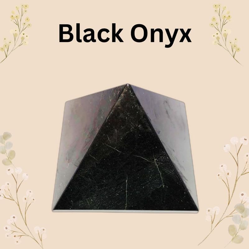 Natural Black Onyx Pyramid Stone 2 Inches 1 Pcs