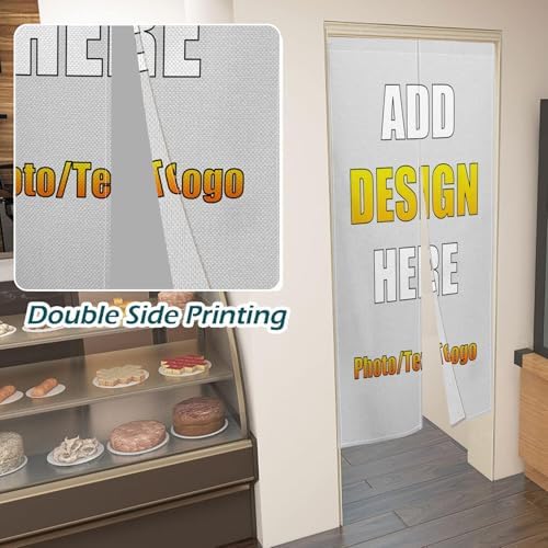 Customizable Double Sided Doorway Curtain with Picture 34x60 Inch