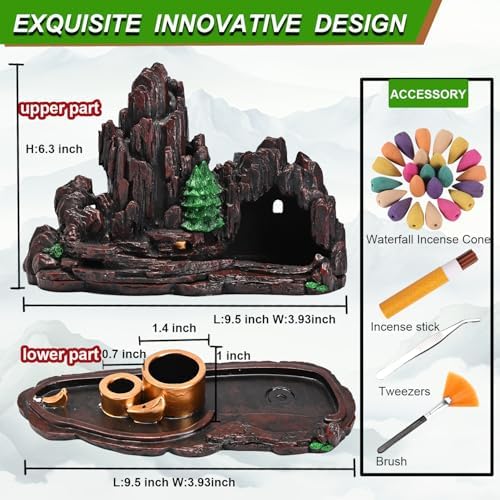 5 in 1 Mountain Waterfall Incense Holder