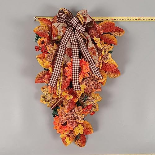 Maple Leaves Swag Wreath for Fall Decor