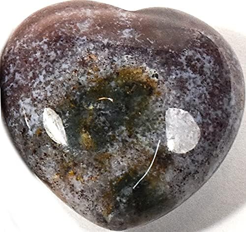 Heart Shaped Gemstone Collection with Red Orange Green Moss Agate