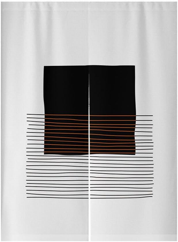 Chickwin Japanese Door Curtain Minimalist Black White Panel