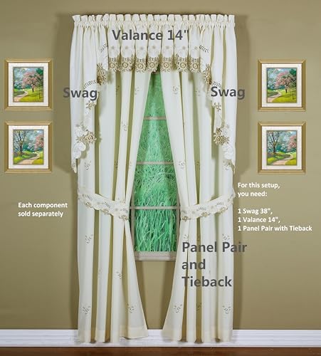 Todays Curtain Verona Reverse Embroidery Swag 38 Inch