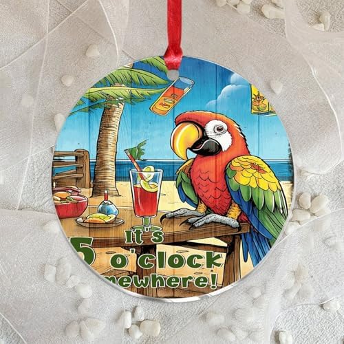 3 Inch Acrylic Christmas Ornament 2024 Flamingo Keepsake Bauble
