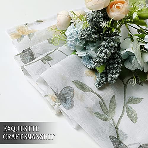 Tollpiz Sheer Floral Tier Curtains Set of 2