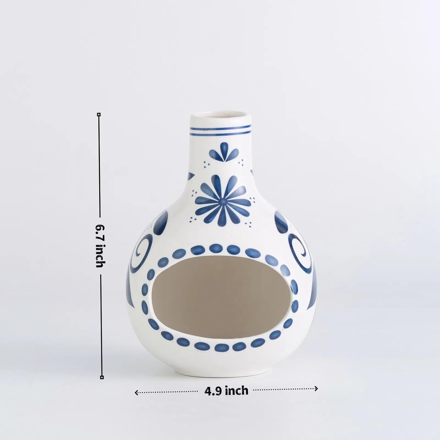 Handmade Ceramic Palo Santo Holder Burner - Mini Tabletop Chiminea with Ash Catcher
