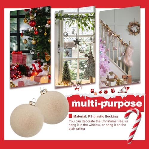Wedhapy 12 Velvet Christmas Tree Balls 2 Inch