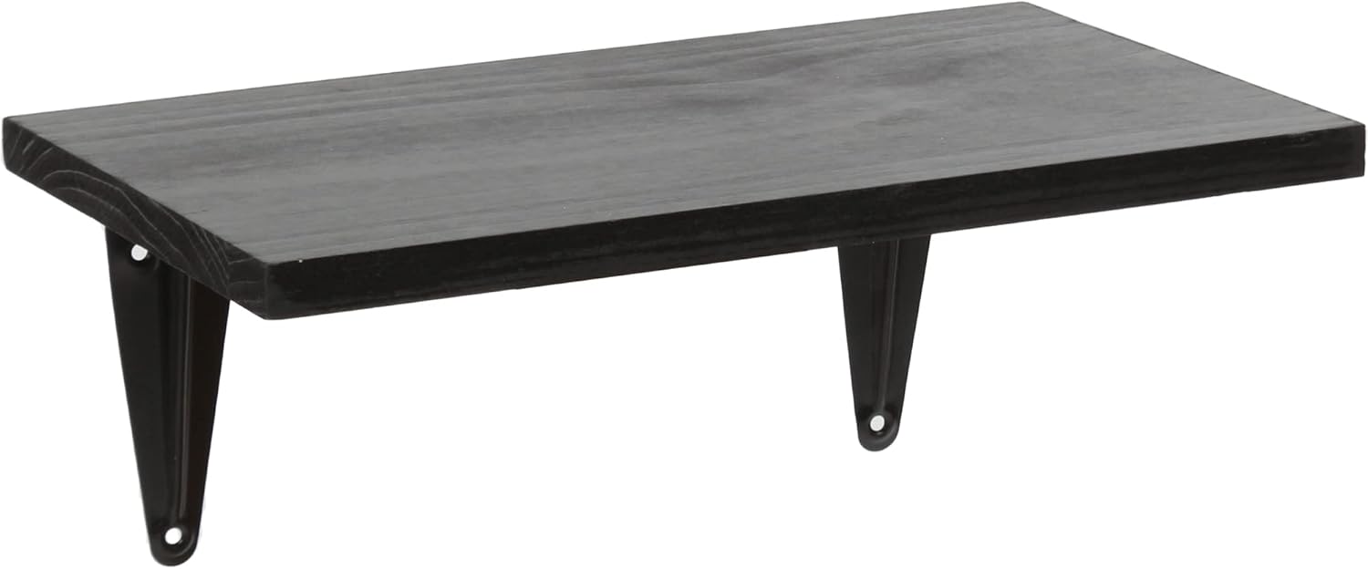 BAMFOX Black Floating Wood Wall Shelf for Home Dcor