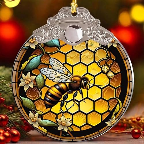 Bee Christmas Tree Ornaments with Silver Buckle