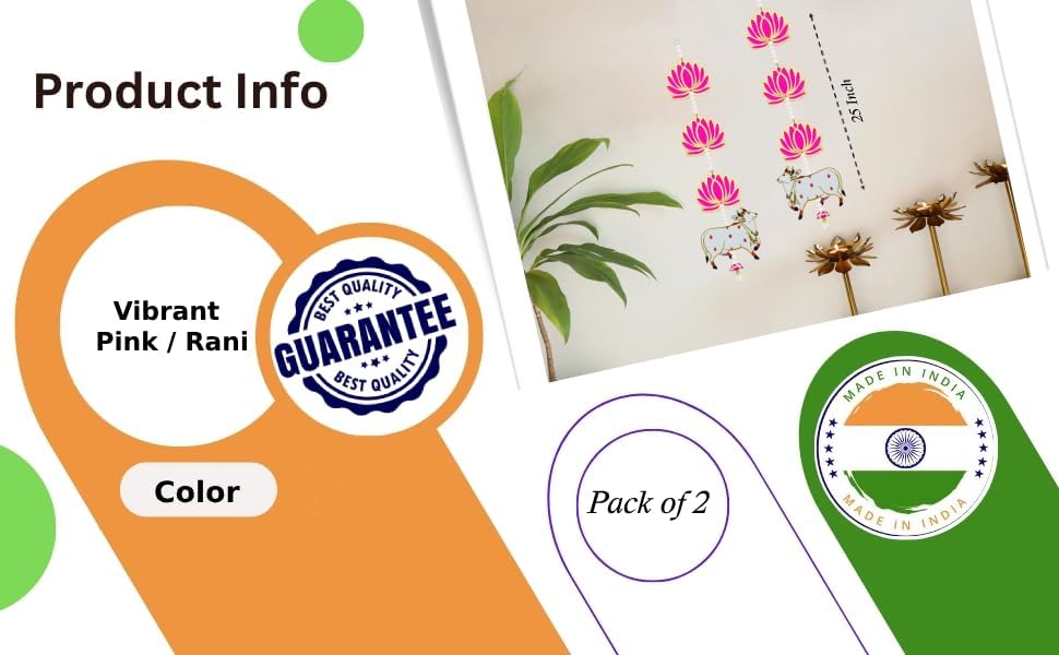 Handmade Lotus Ganpati Wall Decoration Pair 25 Inch Each