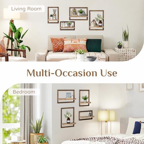 Walasis Rustic Floating Wall Shelves Set of 4