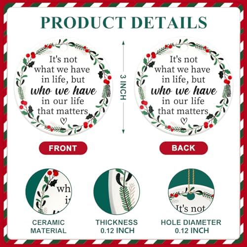 Deceram Mini Ceramic Christmas Ornaments for Friends Family