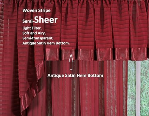 Todays Curtain Silhouette Stripe Sheer Swag 38 Burgundy