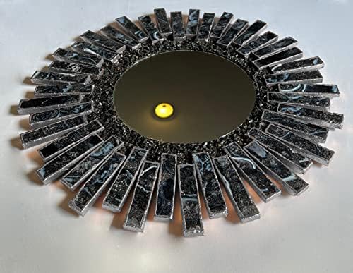 Starburst Handmade 20 Inch Rose Gold Plated Agate Mirror