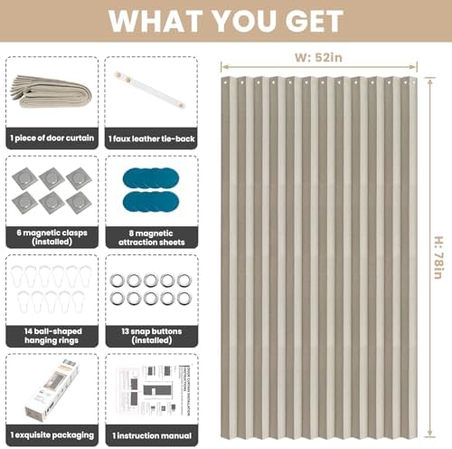 Jilron Blackout Accordion Door Curtain Off White 1 Panel