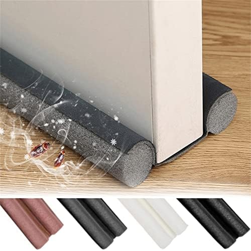 Large Door Draft Stopper 36 Inch Black Adjustable Gap Blocker