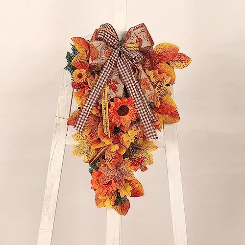 Maple Leaves Swag Wreath for Fall Decor