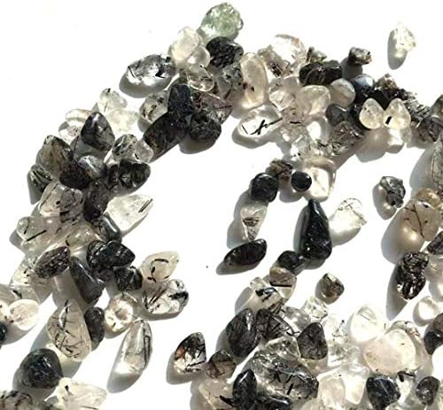 Black Rutilated Quartz Tumbled Chips 05lb Stones