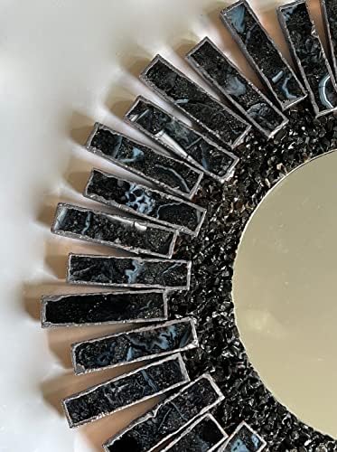 Starburst Handmade 20 Inch Rose Gold Plated Agate Mirror