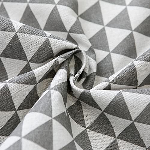 Geometric Door Curtain Panel in Gray Triangle