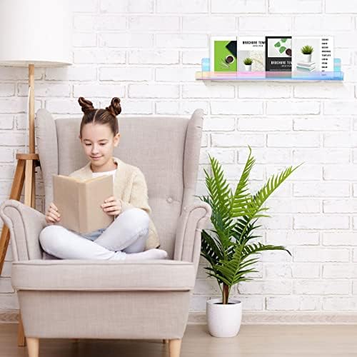 Blulu 8 Pack 14 Inch Acrylic Floating Shelf for Wall Mounting