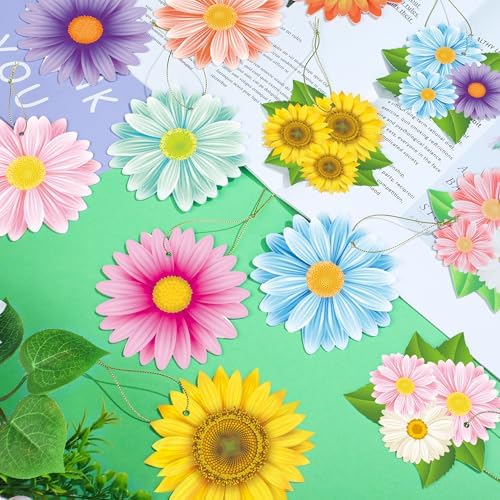 36PCS Spring Flower Hanging Decorations with Rope