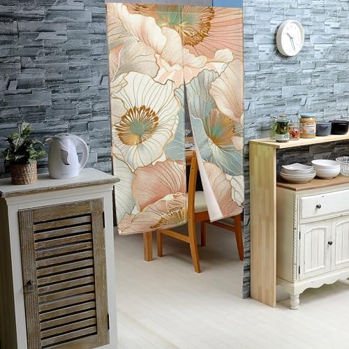 Leowefowa Boho Flower Doorway Curtain for Privacy