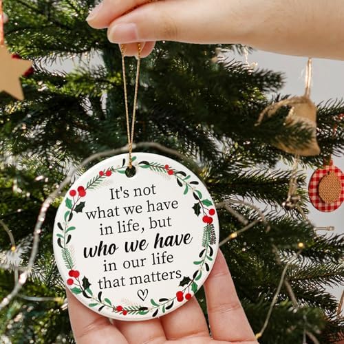 Deceram Mini Ceramic Christmas Ornaments for Friends Family