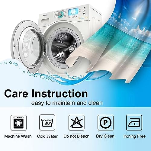 Jekeno Great Wave Blackout Curtains 2 Panels Set
