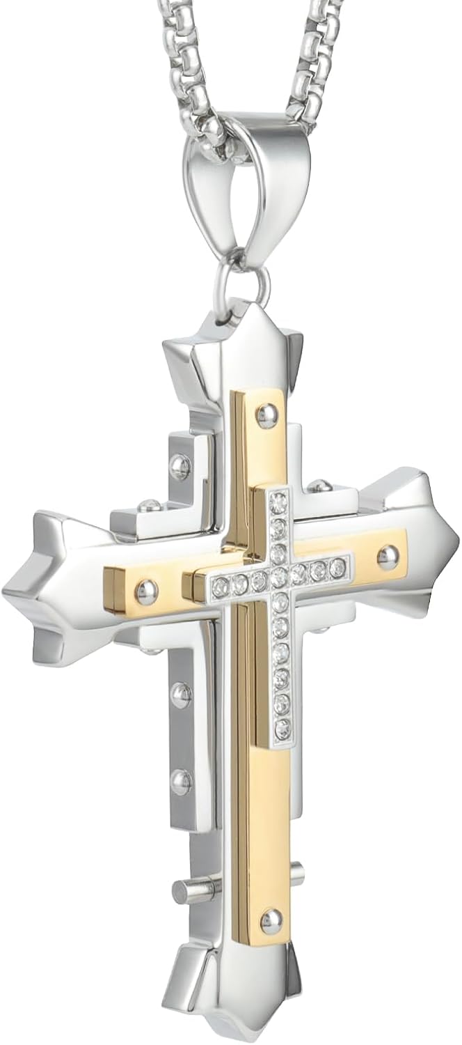 Christian Cross Pendant for Car Mirror and Necklace