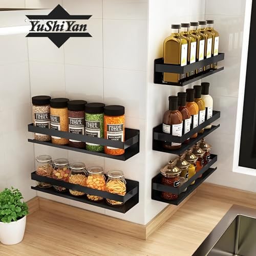 YuShiYan Floating Stainless Steel Shelves Set of 1 Black