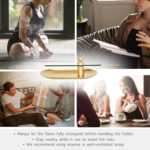 Brass Incense Holder with Tray Set for Meditation