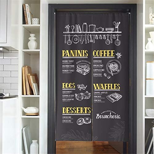 MYRU Japanese Curtain Noren Dark Gray Coffee 335x59 Inches