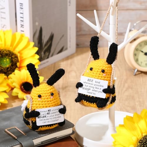 Vercraft Car Mirror Bee Pendant Woven Decor