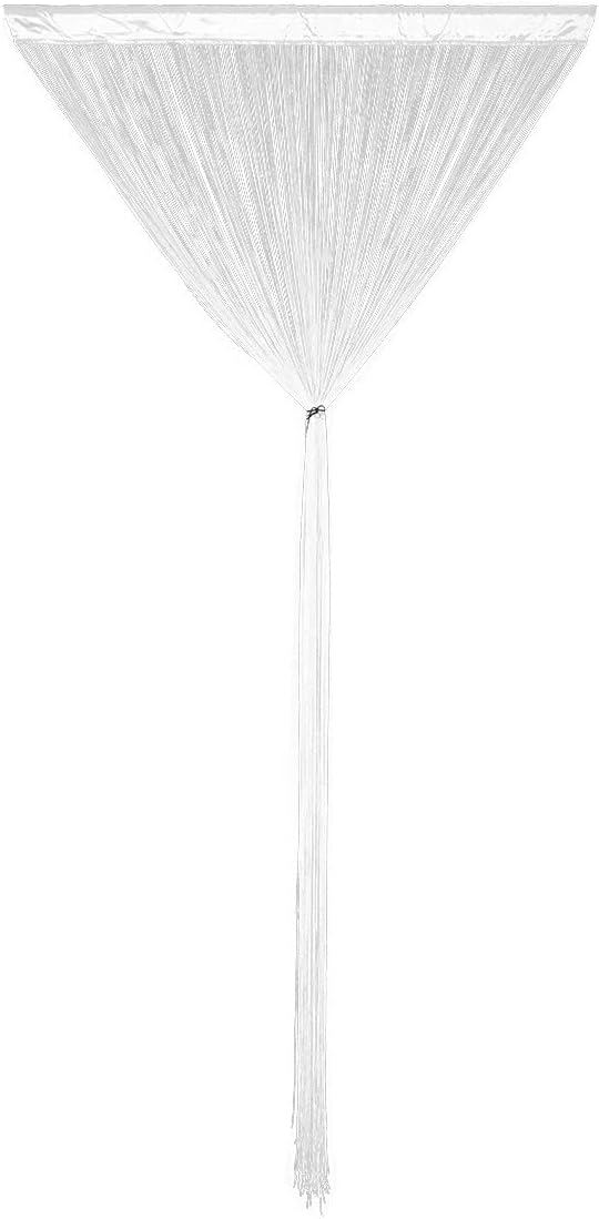 Boho Door Curtain with 15 Strings per Inch White