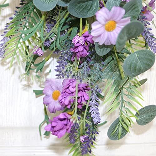 197In Artificial Lavender Teardrop Wreath Decor