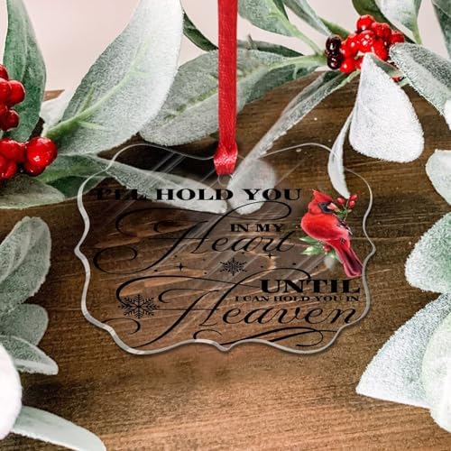 Premium Acrylic Christmas Ornament 2023 Heart Memorial Decor Bauble