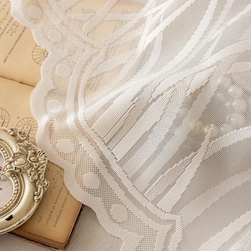Kotile Ivory Lace Swag Valance Curtain 118x63 Inch