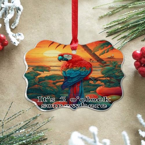 3 Inch Acrylic Christmas Ornaments 2024 Retro Sunset Bauble Decor
