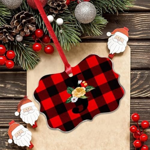 Clear Acrylic Christmas Ornaments with Initial J 2023