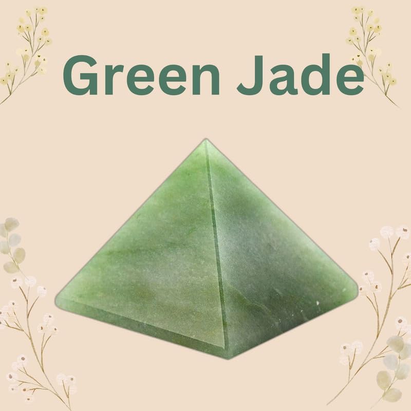 Natural Green Jade Pyramid Stone 1 Inch 1 Pcs