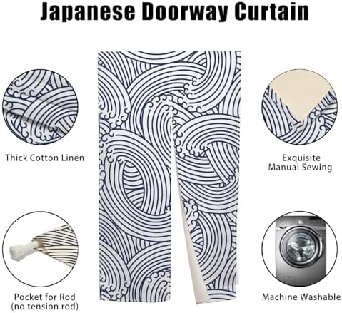 Japanese Style Noren Door Curtain Pink Sakura 283 x 472 Inches