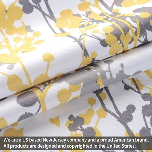 DriftAway Leah Abstract Floral Blossom Thermal Insulated Window Curtain Valance 52x18 Inches