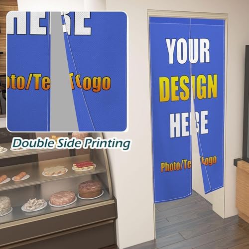 Leowefowa Custom Double Sided Noren Curtain for Doorway Partition