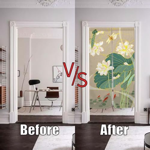Japanese Noren Door Curtain with Ukiyoe Design