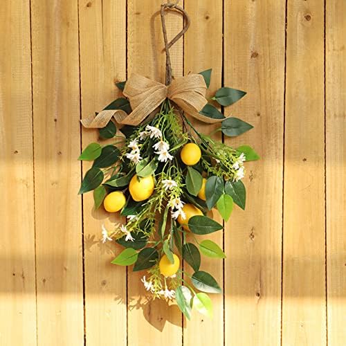 236in Artificial Lemon Daisy Swag with Bow