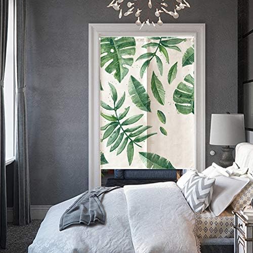 Sunicon Japanese Noren Curtain Green Leaves Print 335 x 472in